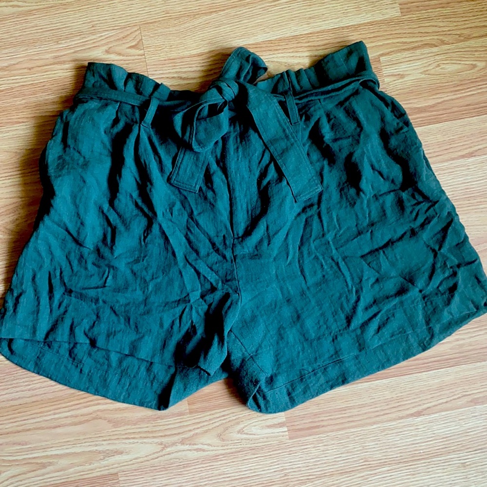 A New Day Green Linen Shorts 2X